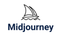 Sailboat logo with text 'Midjourney' below.